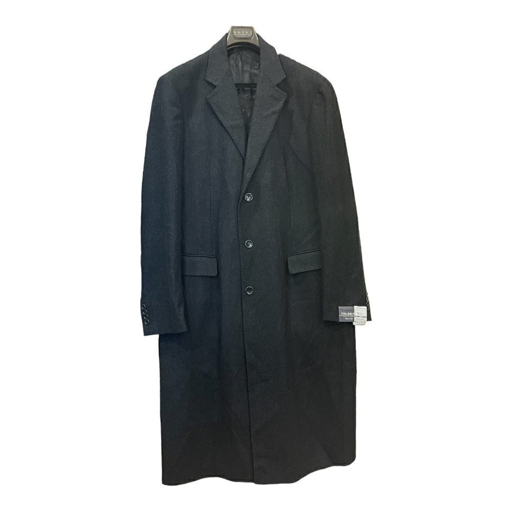 Trussini CASHMERE & WOOL OVER COAT -DARK CHARCOAL -46 X-LONG -NWT- MSRP $1195